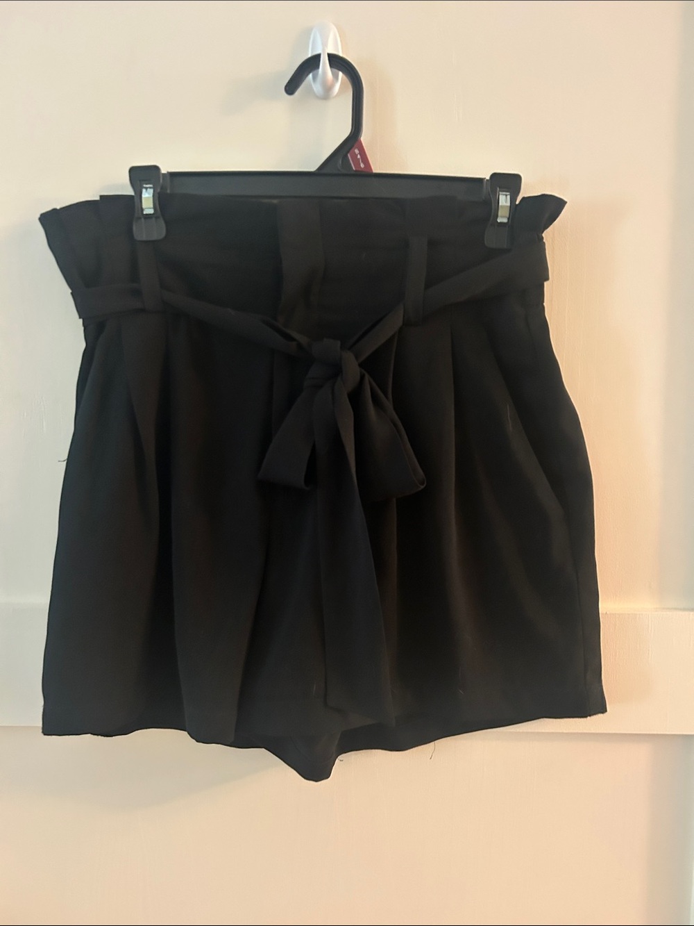A New Day (by Target) Black High-Waist Tie-Belt Paperbag Shorts